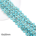 Perles papillon en turquoise synthétique bleu-vert 15x20mm pour bijoux DIY - Papillon / Environ 35 pcs (15x20mm) / Turquoise