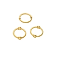 Tres conectores de aleación dorada con textura y doble orificio para creación de joyería - 8mm / Pack de 30 / Dorado