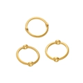 Marcos de cuentas de aleación dorada con patrón trenzado y agujeros dobles para joyería - 10mm / Pack de 30 / Dorado