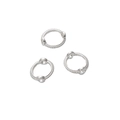 Tres marcos de cuentas plateados con textura de cuerda para creación de joyas DIY - 6mm / Pack de 30 / Plateado