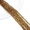 Polished amber brown oval glass crystal beads for DIY jewelry making and crafts - 3x5mm / Transparent Coffee