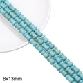 Sky blue 8x13mm synthetic turquoise dumbbell beads with brown matrix for DIY bracelets - Bone / Approx. 30 Pcs (8x13mm) / Turquoise