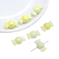Perle in acrilico giallo pastello iridescenti a forma di caramella per gioielli fai-da-te - 21x12mm Foro circa 2mm (5 pz/Confezione) / Giallo
