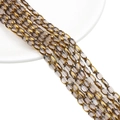 Oval glass faceted beads in smoky grey and gold finish for DIY jewelry crafting - 4x6MM / Transparent Light Purple