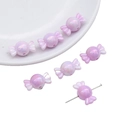 Perline di caramelle in acrilico sfumato rosa e viola con finitura perlata per gioielli DIY - 21x12mm Foro circa 2mm (5 pz/Confezione) / Viola