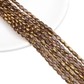 Oval purple and gold plated crystal beads for DIY jewelry making handmade accessories - 4x6MM / Amethyst