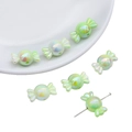 Perline in acrilico a forma di caramella verde sfumato per creazione gioielli fai-da-te - 21x12mm Foro circa 2mm (5 pz/Confezione) / Verde