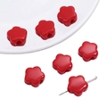 Perles de fleurs rouges en acrylique à cinq pétales pour création de bijoux DIY - 20 Pièces/Paquet (15x14mm) / Rouge