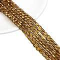 Faceted amber glass oval beads for DIY jewelry making with gold-edged finish - 4x6MM / Transparent Coffee