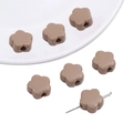 Perles fleurs en acrylique marron pour bijoux DIY avec trou central de perçage - 20 Pièces/Paquet (15x14mm) / Marron