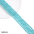 5x8mm oval turquoise beads with natural dark texture for DIY jewelry making - Oval Bead / Approx. 48 Pcs (5x8mm) / Turquoise