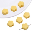 Perles en acrylique jaune vif en forme de fleur à cinq pétales pour bijoux DIY - 20 Pièces/Paquet (15x14mm) / Jaune