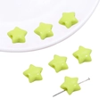 Perline acriliche a forma di stella verde brillante con finitura lucida per fai-da-te - 15mm (30 Pezzi/Confezione) / verde-giallo