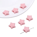Perline a stella in acrilico rosa lucido con fori per braccialetti fai da te e gioielli - 15mm (30 Pezzi/Confezione) / Rosa