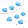 Perline acriliche a stella blu cielo per gioielli fai-da-te con finitura lucida - 30 Pezzi/Confezione / Blu