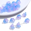 Blue and purple gradient lily of the valley glass beads for handmade DIY jewelry - 10 Pieces Pack / Gradient Blue Purple
