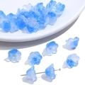 Light blue gradient lily of the valley glass flower beads for DIY jewelry making - 10 Pieces Pack / Gradient Blue