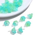 Perline in vetro sfumato mughetto verde chiaro per creazione gioielli fai-da-te - Confezione da 10 / Blu-Giallo