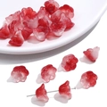 Perline in vetro mughetto rosso traslucido con sfumatura per creazione gioielli DIY - Confezione da 10 / Rosso Cremisi