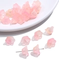 Perline a fiore di mughetto rosa smerigliato per creazione di gioielli fai da te - Confezione da 10 / Oro Rosa