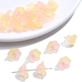 Perle in vetro a mughetto sfumate rosa e gialle per creazione gioielli fai-da-te - Confezione da 10 / Rosa Giallo