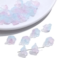 Perle in vetro smerigliato a forma di mughetto con sfumatura blu e rosa per DIY - Confezione da 10 / Blu Rosa Gradiente
