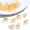 Perline di vetro smerigliato ambra a forma di mughetto per creazione gioielli fai da te - Confezione da 10 / Giallo chiaro