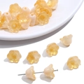 Perline di vetro mughetto giallo ambra per creazione di gioielli fai-da-te - Confezione da 10 / Oro Trasparente Glitter