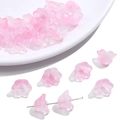 Perline mughetto in vetro satinato rosa per creazione di gioielli fai-da-te e artigianato - Confezione da 10 / Sfumatura Viola-Rosa