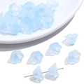 Perle in vetro a forma di orchidea blu per braccialetti di gioielli fai da te - Confezione da 10 / Celeste