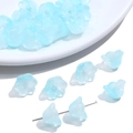 Perle in vetro mughetto blu chiaro traslucido per creazione gioielli fai-da-te - Confezione da 10 / Blu Lago