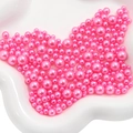 Mixed size fuchsia ABS faux pearls with iridescent finish for DIY crafts and jewelry - 3-8mm (10g/Pack) / Hot Pink