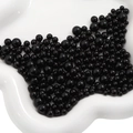 Mix of multiple sizes polished black round ABS faux pearls for jewelry DIY and crafts - 3-8mm (10g/Pack) / Black