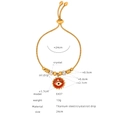 Verstellbares goldbeschichtetes Titanstahlarmband mit rotem bösem Blick Anhänger - Modell E437 (E437-Goldenes Armband)