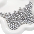 Silver ABS faux pearls in various sizes for DIY crafts and macaron box filling decoration - 3-8mm (10g/Pack) / Light Silver Grey