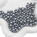 Grey metallic luster ABS faux pearls in assorted sizes on a ceramic display tray - 3-8mm (10g/Pack) / Silver Gray