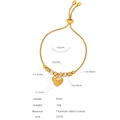 Verstellbares Schlangenarmband aus Gold-Titanstahl mit Kristall-Herzanhänger - E442 Modellstil (E442 Goldarmband)