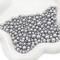 Silver round ABS faux pearls in mixed sizes on a wavy ceramic tray for DIY jewelry - 3-8mm (10g/Pack) / Matte Silver