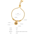 Goldenes Titanstahl-Schlangenarmband mit Evil Eye Anhänger und Kristall-Detail - Modell E443 (E443-Goldfarbenes Armband)