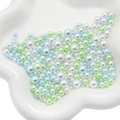 Mixed pastel ABS pearls in soft white, mint green, and sky blue for DIY crafts - 3-8mm (10g/Pack) / Teal and Navy Mix