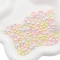 Mix of colorful ABS faux pearls in white pink and yellow for DIY craft projects - 3-8mm (10g/Pack) / Snowy Sakura Mix