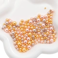 Mix of colorful ABS faux pearls in champagne, pink and gold for DIY jewelry projects - 3-8mm (10g/Pack) / Golden Years