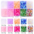 Detail view of 3mm matte seed beads in 10-grid storage box for DIY jewelry making - 3mm Transparent Frosted Seed Beads Box / 3mm