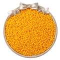 Bright yellow 2mm 3mm glass seed beads for DIY jewelry making displayed on a silver tray - Medium Yellow