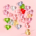 Transparente Acryl-Herzperlen in bunten Farben für DIY-Schmuck und Handyketten - 17×21mm / Transparentes Herz