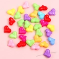Gemischte bunte Acryl-Herzperlen mit Mittelloch für DIY-Schmuckherstellung - 17×21mm / Volltonfarbe Herz