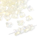 Iridescent white butterfly glass beads for DIY jewelry making with AB Aurora finish - 7.5x10mm (20 Pcs/Pack) / Color #2 (Aurora Luster White)