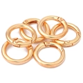 Set of seven circular golden alloy spring O-rings for DIY bags and keychains - Outer Diameter approx. 20mm (5 Pcs/Pack) / KC Gold