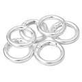 Set of 7 silver alloy spring O-rings for DIY keychains and bag strap connectors - Silver