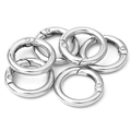 Polished silver alloy spring ring set for DIY keychains and bag connectors - Outer Diameter approx. 20mm (5 Pcs/Pack) / White Gold